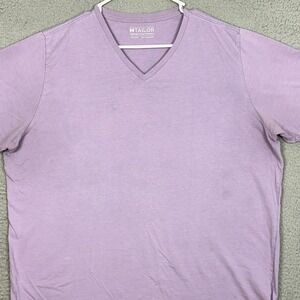 MTailor T-Shirt Mens 2XL Custom V-Neck Purple Short Sleeve Cotton Tee Outdoor